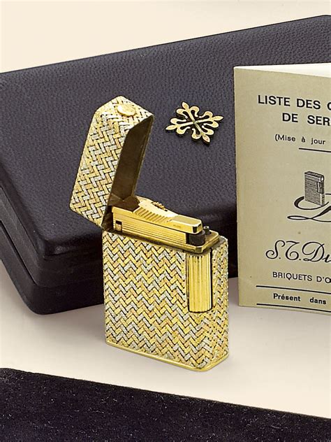 patek philippe gas lighter|PATEK PHILIPPE. A VERY FINE AND RARE 18K GOLD AND .